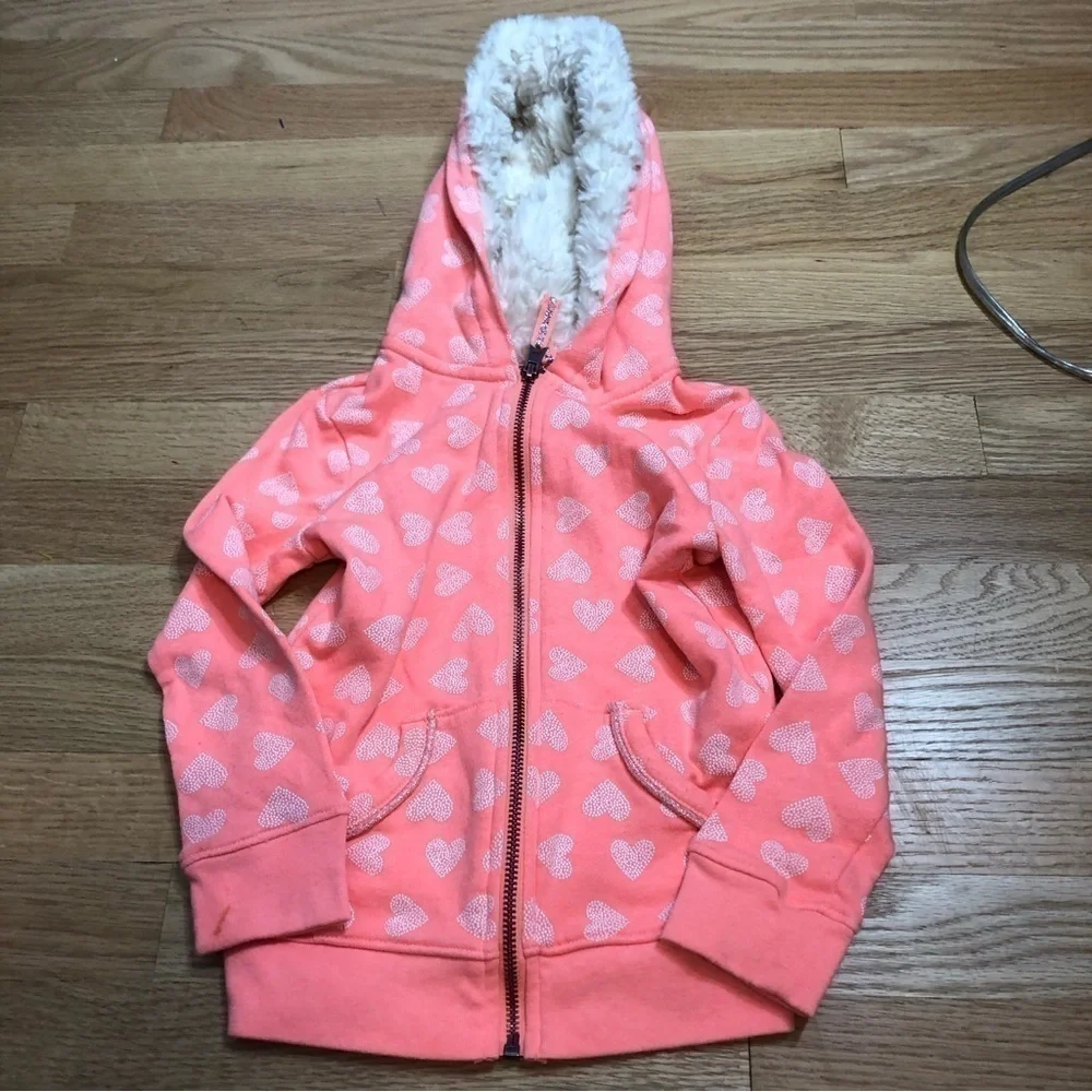Cat & Jack Hooded Sweatshirt Jeans Bundle Sz 5 Pink Blue Outfit Kids Girls